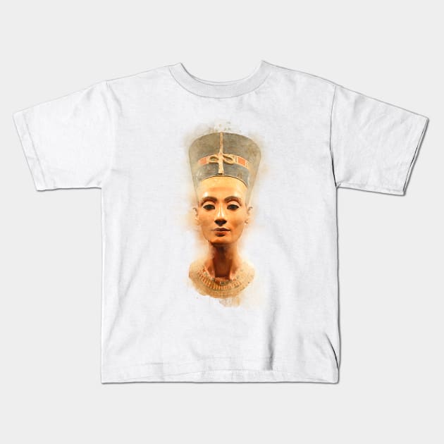 Nefertiti the Egyptian Queen Kids T-Shirt by AmrQadi